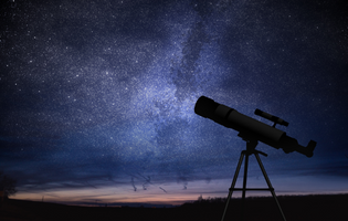 Stars and Telescope in the Night Sky