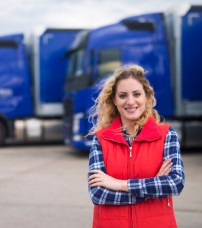Woman with Trucks